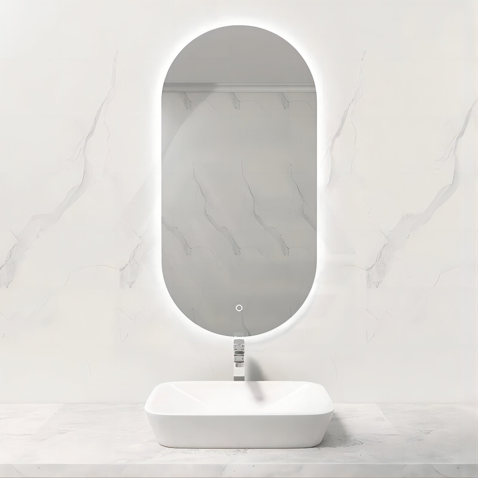 Frameless LED Demisting Bathroom Mirror - O5010 – Luminous Kitchen Adelaide